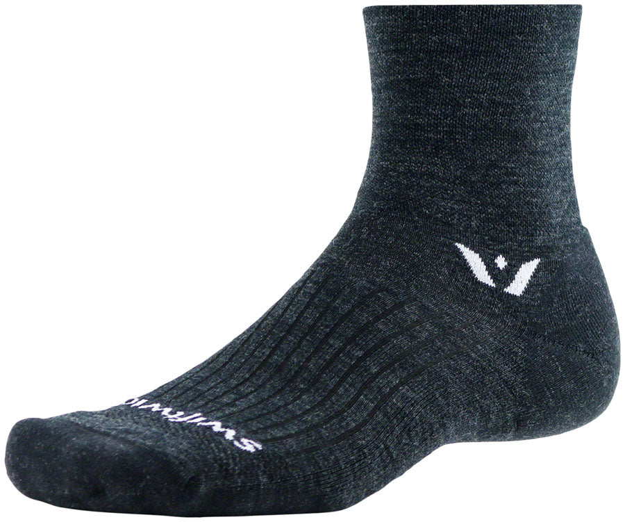 Swiftwick Pursuit Four Socks - 4" Coal Small Socks Swiftwick