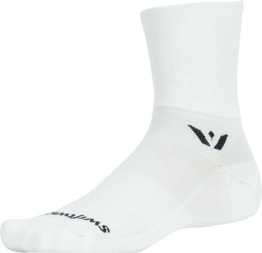 Swiftwick Aspire Four Socks - 4" White X-Large Socks Swiftwick