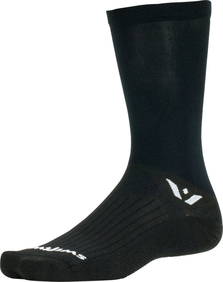 Swiftwick Aspire Seven Socks - 7" Black Large Socks Swiftwick