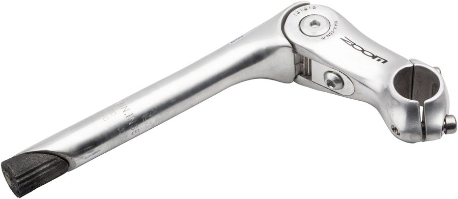 Zoom Quick Comfort Adjustable Stem - 90mm 25.4 Clamp Adjustable 80-150deg  25.4-24tpi Quill Aluminum Silver