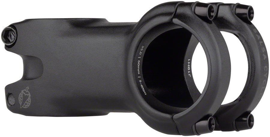 Salsa Guide Trail Stem- 60mm 35.0 Clamp 0 Degree 1 1/8" Aluminum Black Stems Salsa