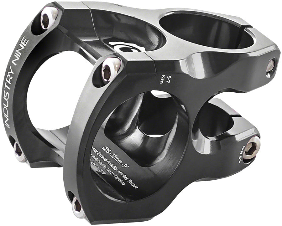 Industry Nine A35 Stem - 32mm 35 Clamp +/-9 1 1/8" Aluminum Black Stems Industry Nine