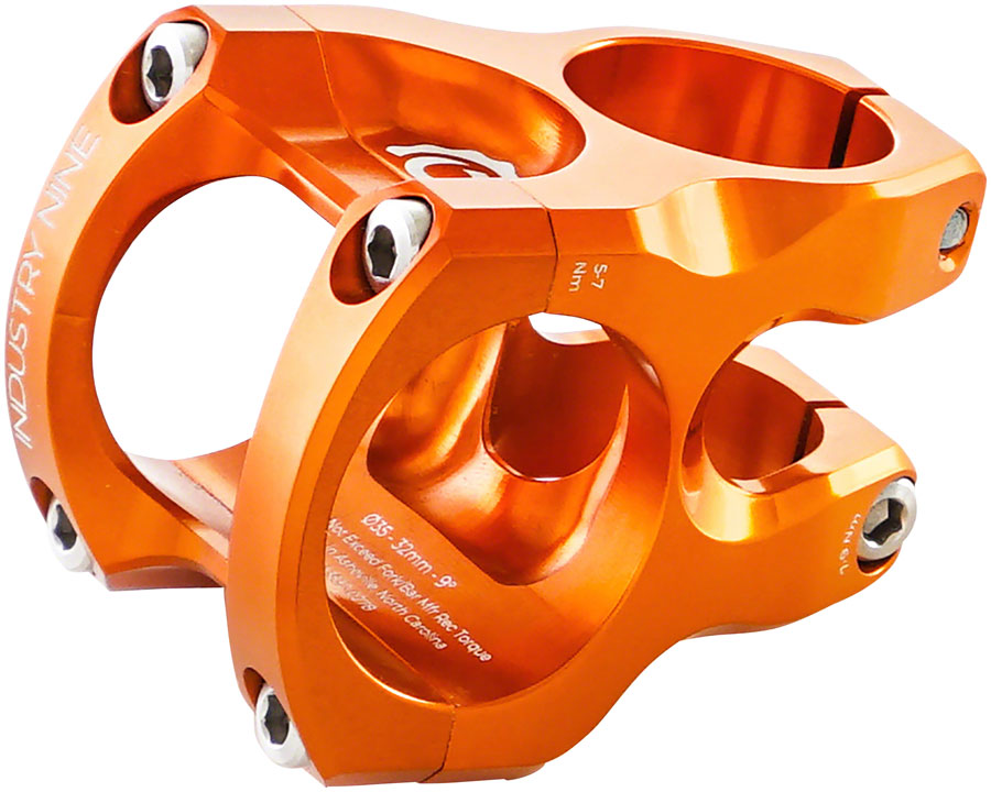 Industry Nine A35 Stem - 32mm 35 Clamp +/-9 1 1/8" Aluminum Orange Stems Industry Nine