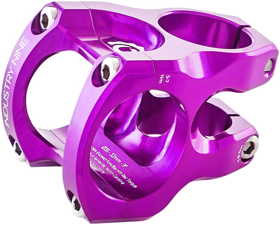 Industry Nine A35 Stem - 32mm 35 Clamp +/-9 1 1/8" Aluminum Purple Stems Industry Nine