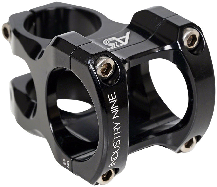 Industry Nine A318 Stem - 50mm 31.8mm Clamp +/-4.4 1 1/8" Aluminum Black Stems Industry Nine