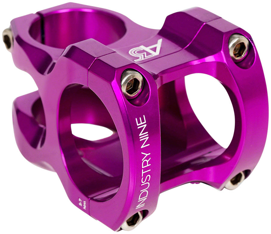 Industry Nine A318 Stem - 50mm 31.8mm Clamp +/-4.4 1 1/8" Aluminum Purple Stems Industry Nine