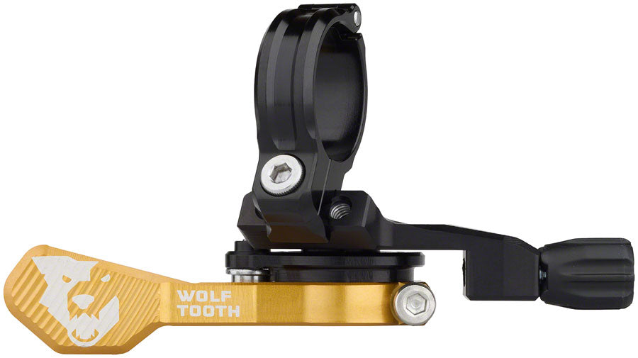 Wolf Tooth ReMote Pro Dropper Post Lever - 22.2mm Clamp Gold Dropper Seatpost Remote Wolf Tooth