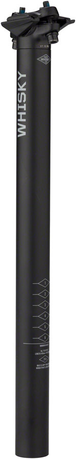 WHISKY No.7 Alloy Seatpost - 31.6 x 400mm 0mm Offset Matte Black Seatpost Whisky Parts Co.