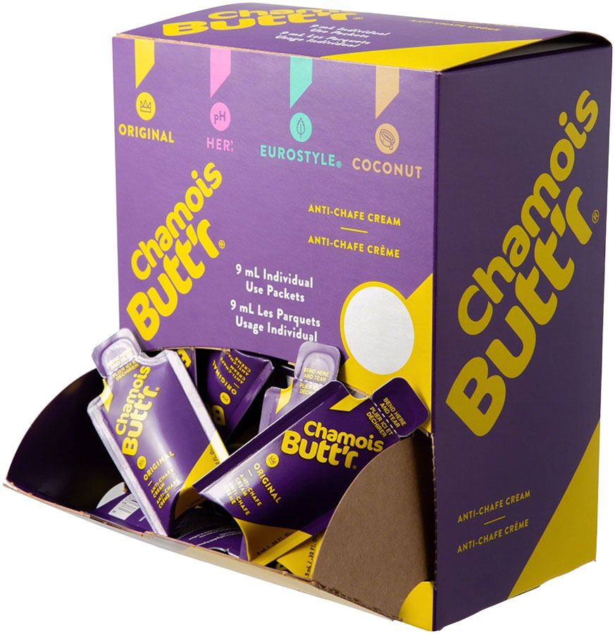 Chamois Buttr Original: 0.3oz Packet POP Box of 75 Anti Chafe Chamois Butt'r