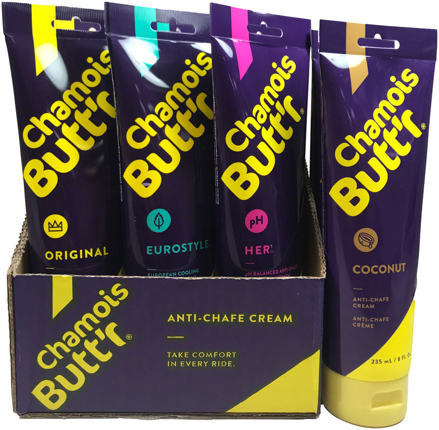 Chamois Buttr 8oz 2019 Variety Pack 6 Original 2 Her 2 Eurostyle 2 Coconut Anti Chafe Chamois Butt'r
