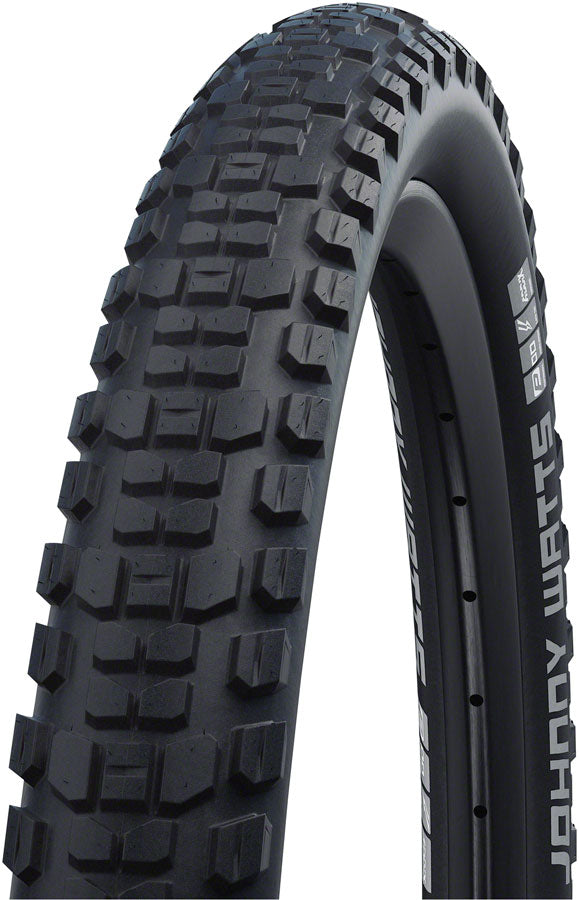 Schwalbe Johnny Watts Tire - 27.5 x 2.8 Clincher Folding BLK Performance RaceGuard Addix Double Defense Tires Schwalbe