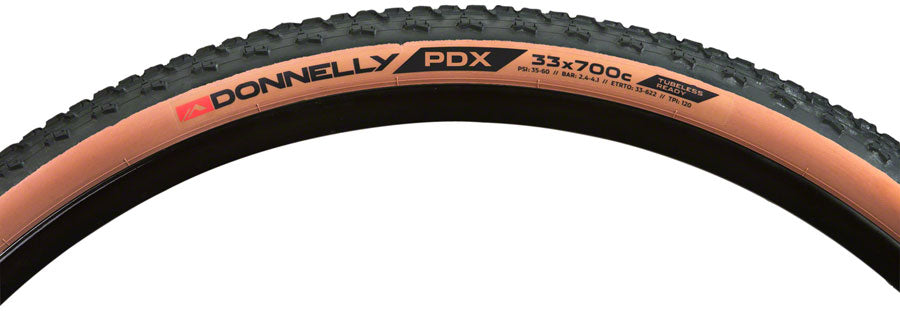 Donnelly Sports PDX Tire - 700 x 33 Tubeless Folding Black/Tan Tires Donnelly Sports