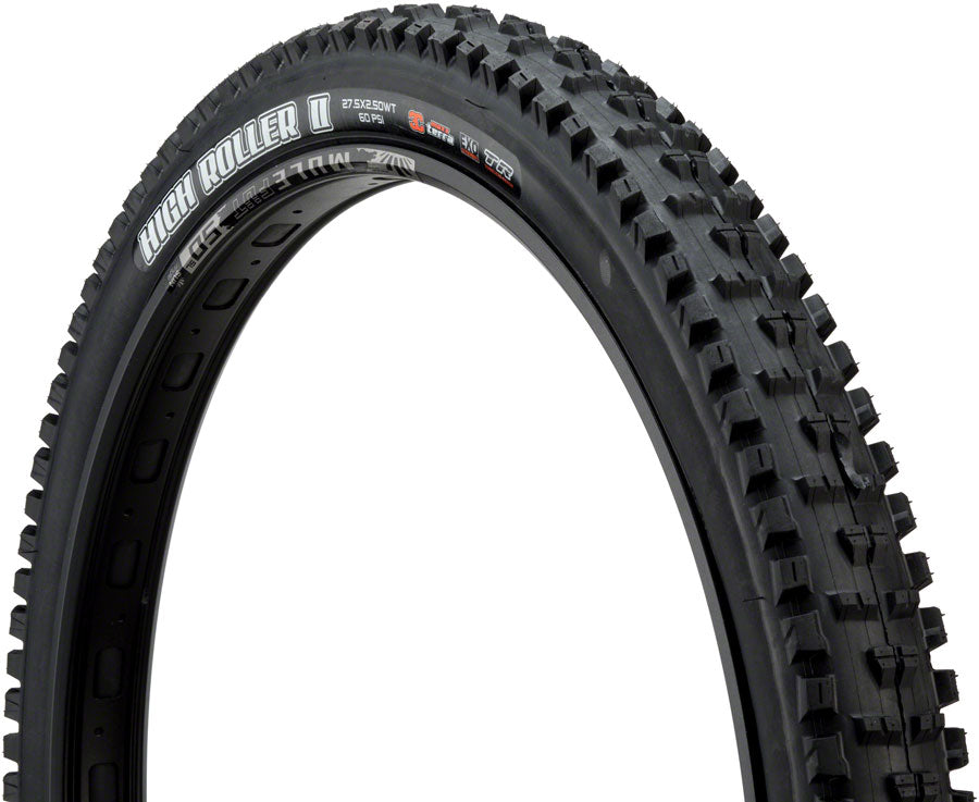 Maxxis High Roller II Tire - 27.5 x 2.5 Tubeless Folding BLK 3C Maxx Terra EXO Wide Trail Tires Maxxis