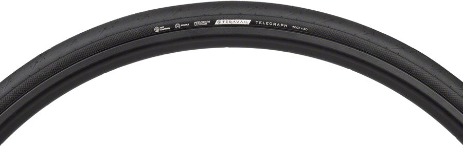 Teravail Telegraph Tire - 700 x 30 Tubeless Folding Black Durable Tires Teravail