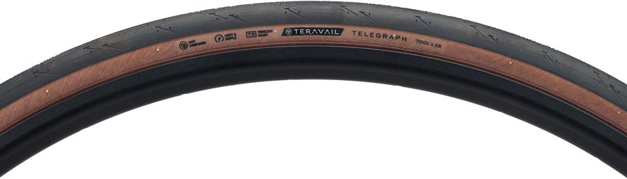 Teravail Telegraph Tire - 700 x 28 Tubeless Folding Tan Light and Supple Tires Teravail