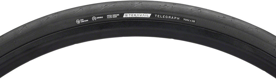 Teravail Telegraph Tire - 700 x 28 Tubeless Folding Black Durable Tires Teravail