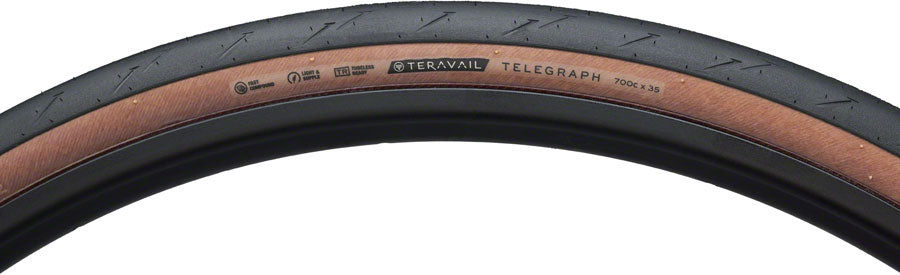 Teravail Telegraph Tire - 700 x 35 Tubeless Folding Tan Light and Supple Tires Teravail