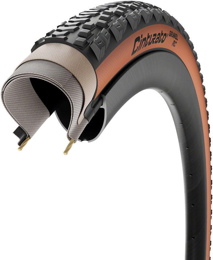Pirelli Cinturato Gravel RC Tire - 700 x 40 Tubeless Folding Tan Tires Pirelli