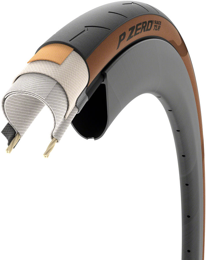 Pirelli P ZERO Race TLR Tire - 700 x 32 Tubeless Folding Classic Tan SpeedCore SmartEVO Tires Pirelli