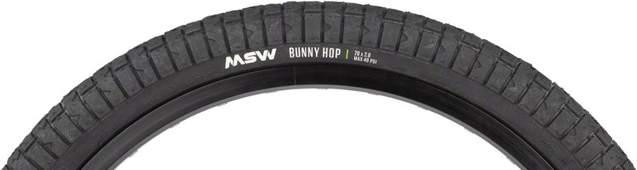 MSW Bunny Hop Tire - 20 x 2.0 Black Folding Wire Bead 33tpi Tires MSW