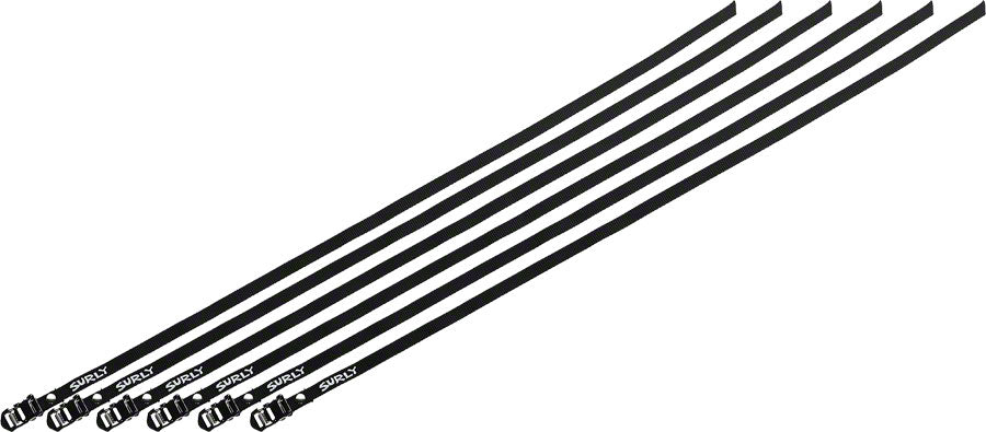 Surly Junk Strap 120cm Rack Strap: Black with Stainless Buckle~ 6-Pack Rack Strap Tie & Bungee Surly