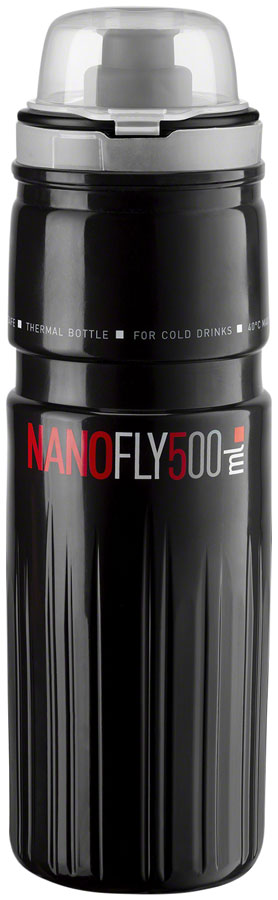 Elite SRL Nanofly Insulated Water Bottle - 500ml Black Water Bottles Elite