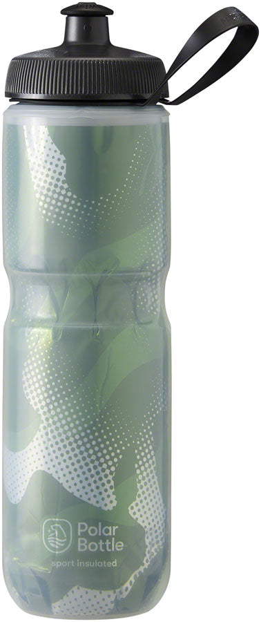 Polar Bottle Sport Insulated Water Bottle 24oz Contender Olive/Silver