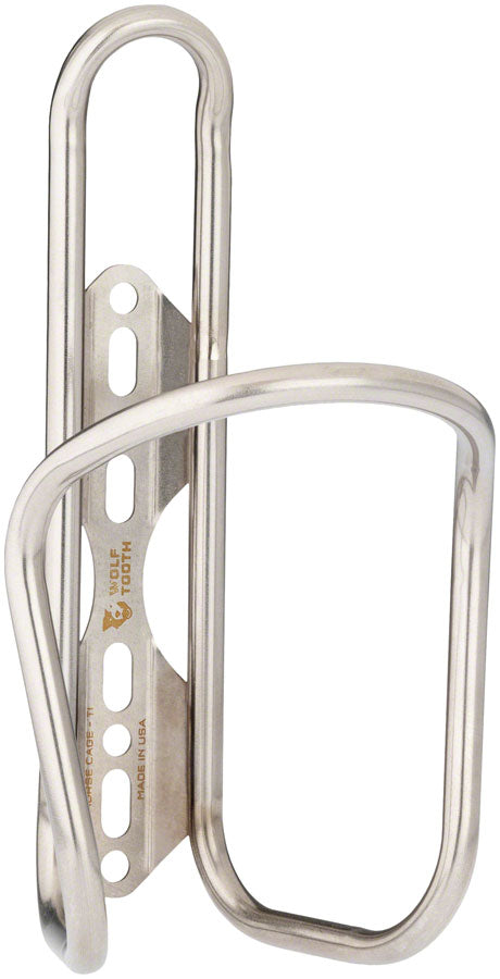 Wolf Tooth Morse Bottle Cage - Titanium Silver Water Bottle Cages Wolf Tooth
