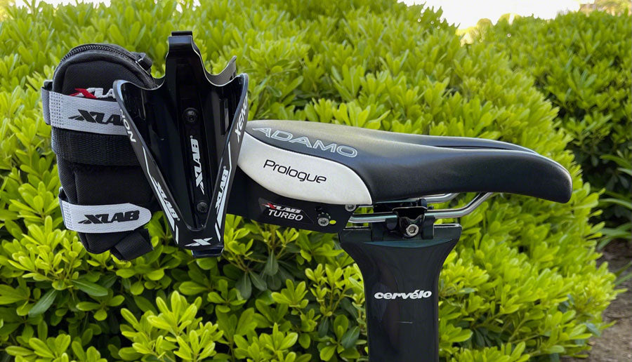 XLAB Turbo Wing w/ Xenon Cages Saddle Mounted Dual Water Bottle Carrier System Water Bottle Cages XLAB