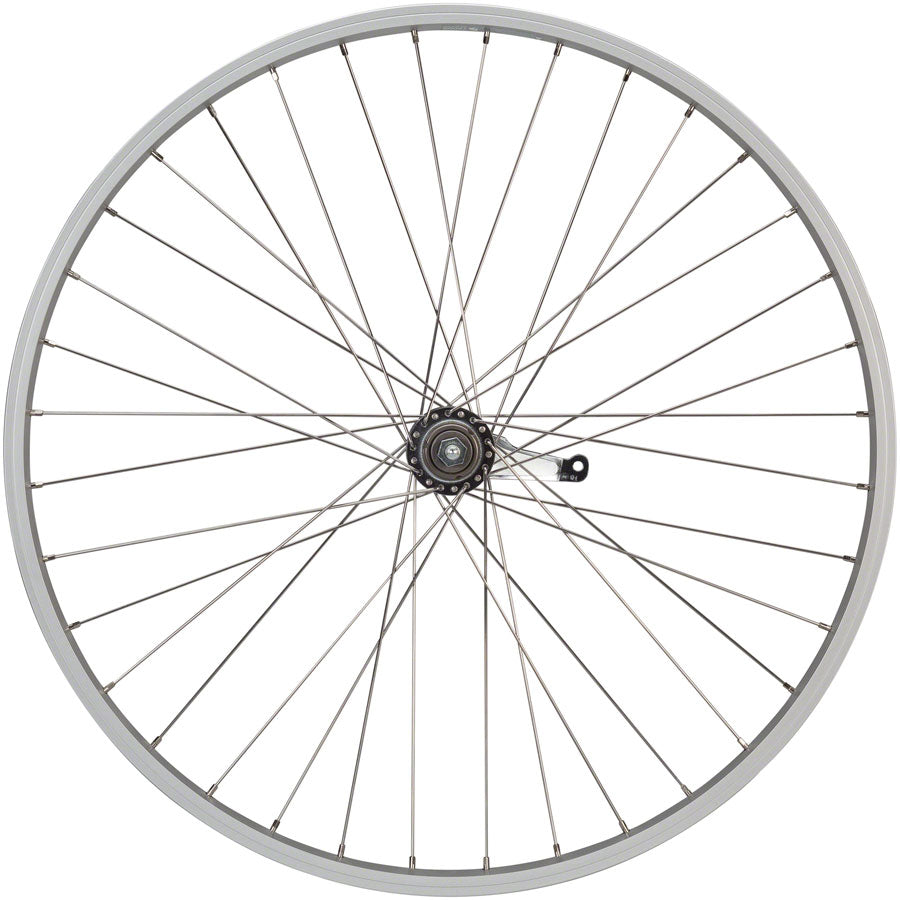 Quality Wheels Value Single Wall Series Coaster Brake Rear Wheel - 26" 3/8" x 124mm Coaster Brake 3 Prong Cog Silver Rear Wheel Quality Wheels