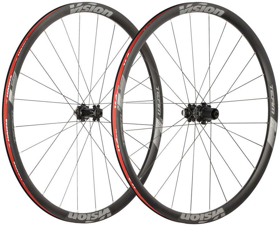 Vision Team 35 Disc Wheelset - 700c 12 x 100/142mm Center-Lock HG 11 Black Wheels Vision