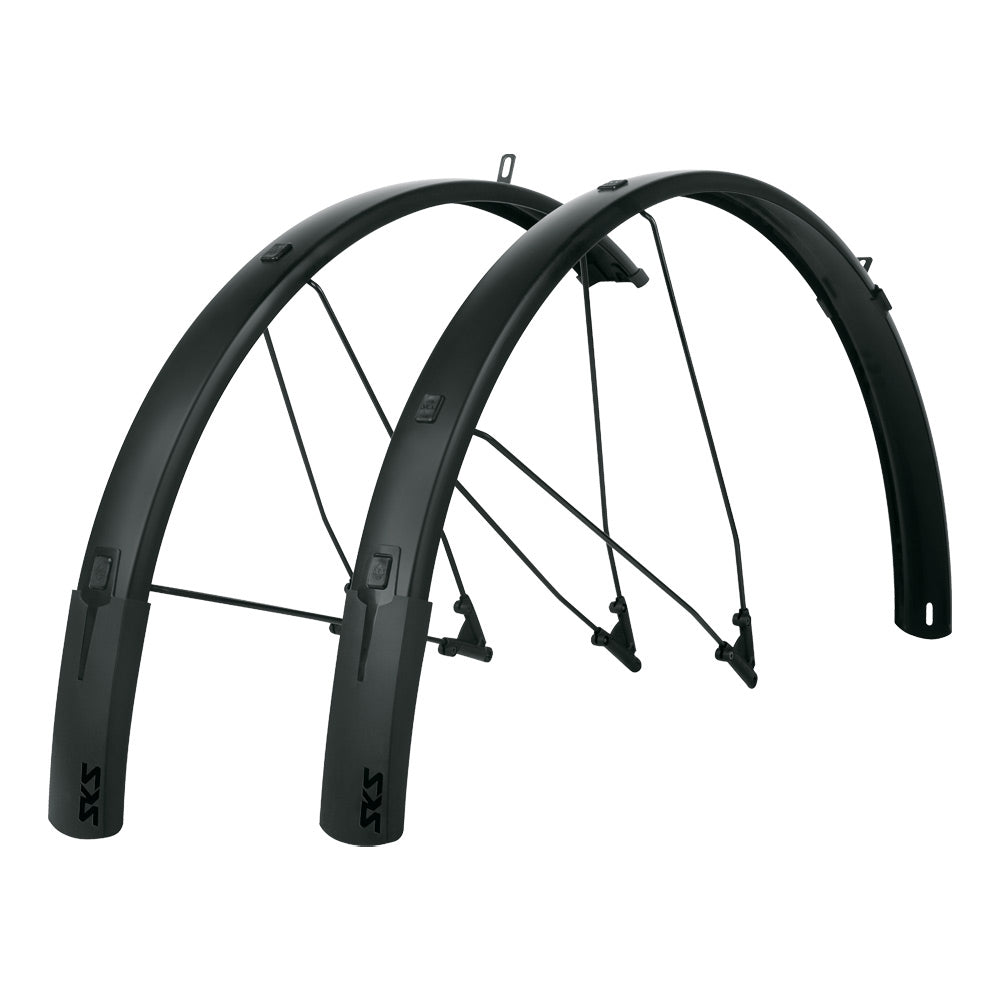 SKS B56 Bluemels Style Full Coverage Fender Set - 56mm 700 x 38-47 Matte BLK Full Coverage Fender SKS