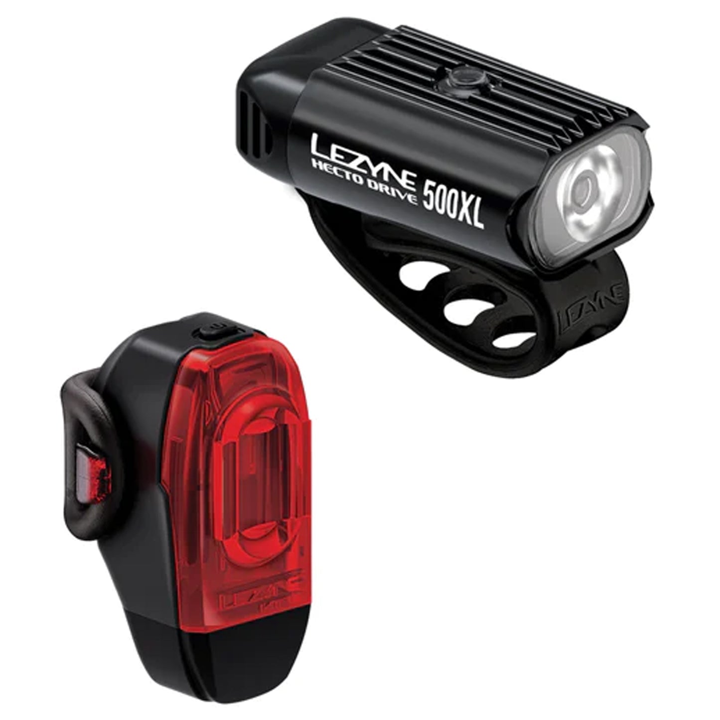 Lezyne Hecto Drive 500Xl / KTV Drive+ Headlight and Taillight Set Black Lights Lezyne