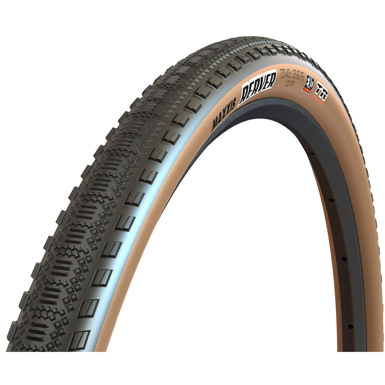 Maxxis Reaver Tire - 700 x 45 Tubeless Folding Tan Dual EXO Tires Maxxis