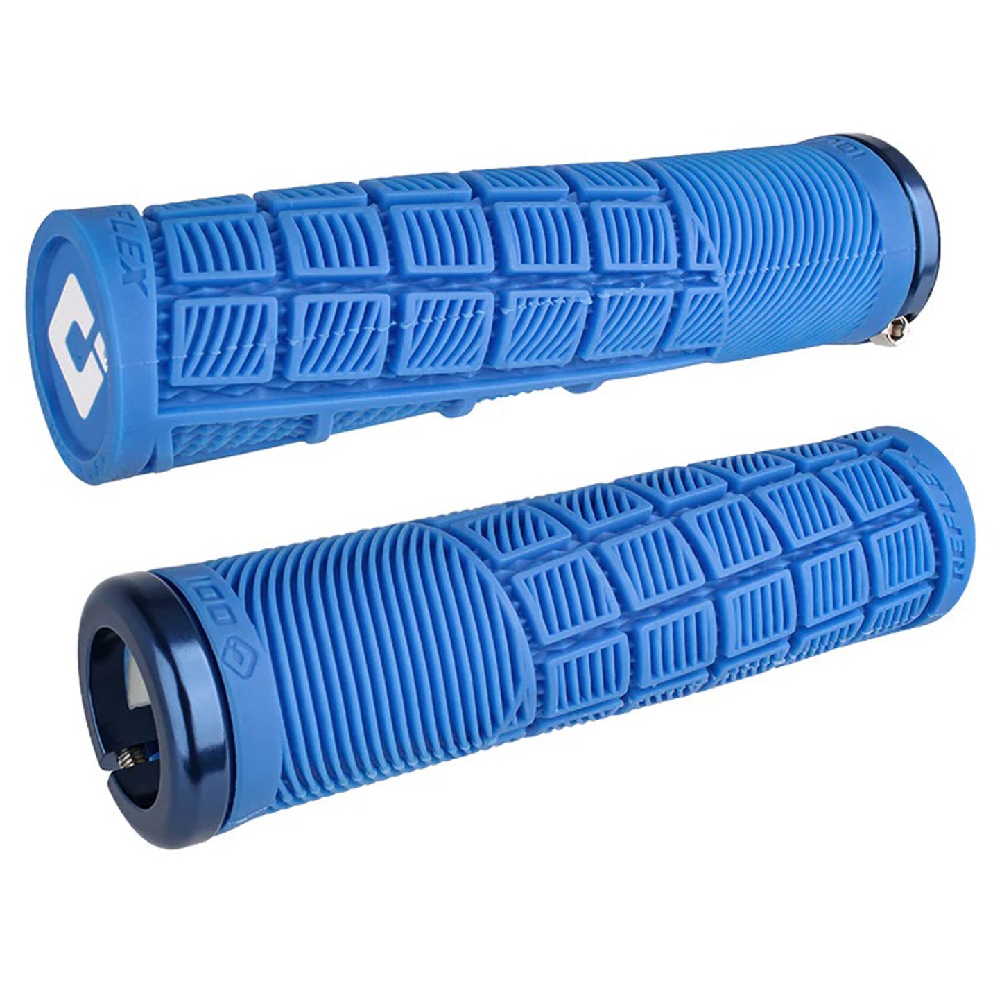 ODI Reflex V2.1 Grips - White/Blue Lock-On Grips ODI
