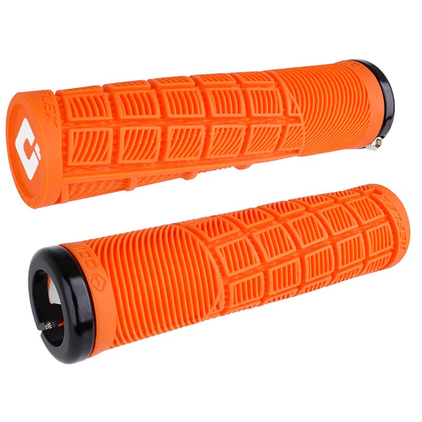 ODI Reflex V2.1 Grips - White/Orange Lock-On Grips ODI