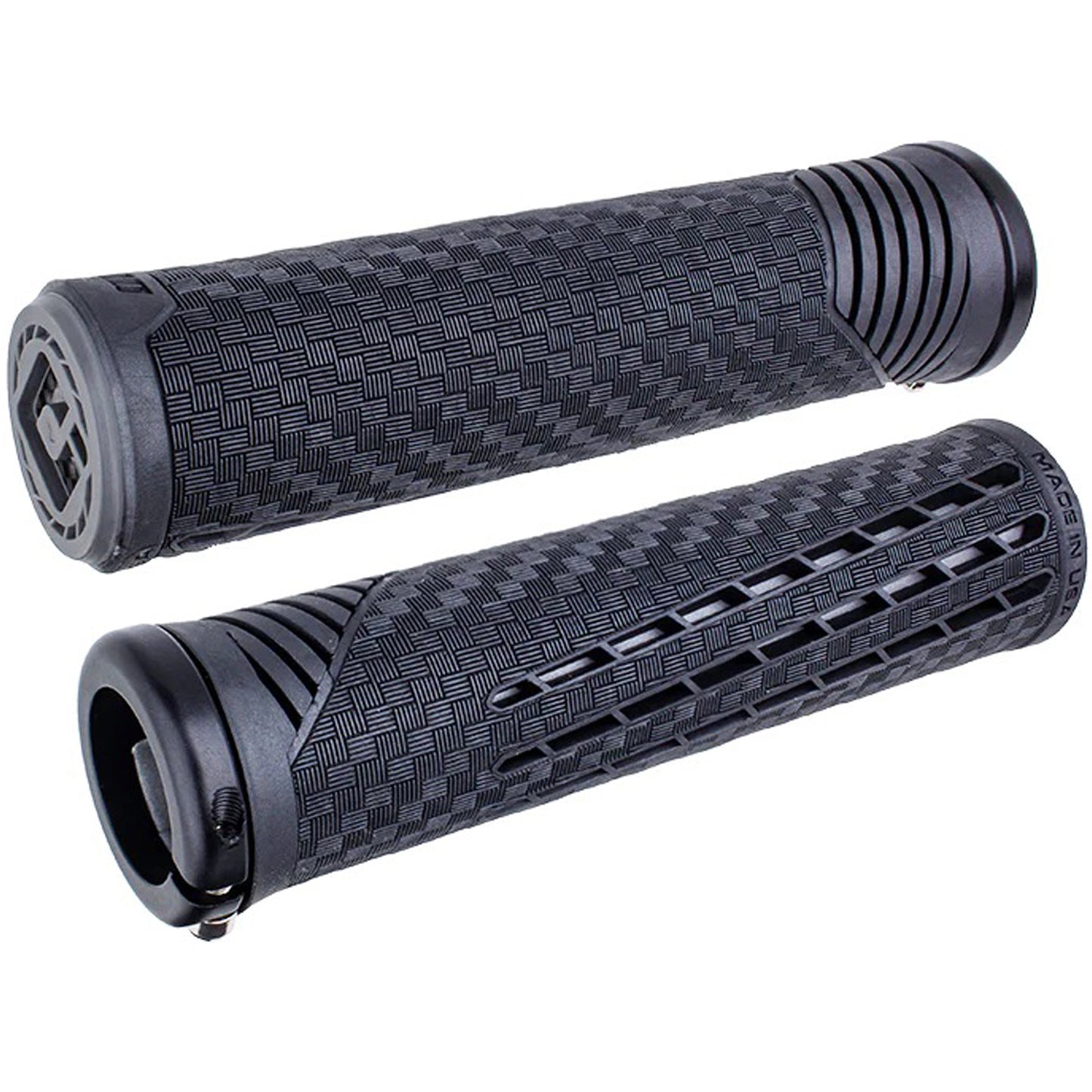 ODI CF V2.1 Grips - Black/Gray/Black Lock-On Grips ODI