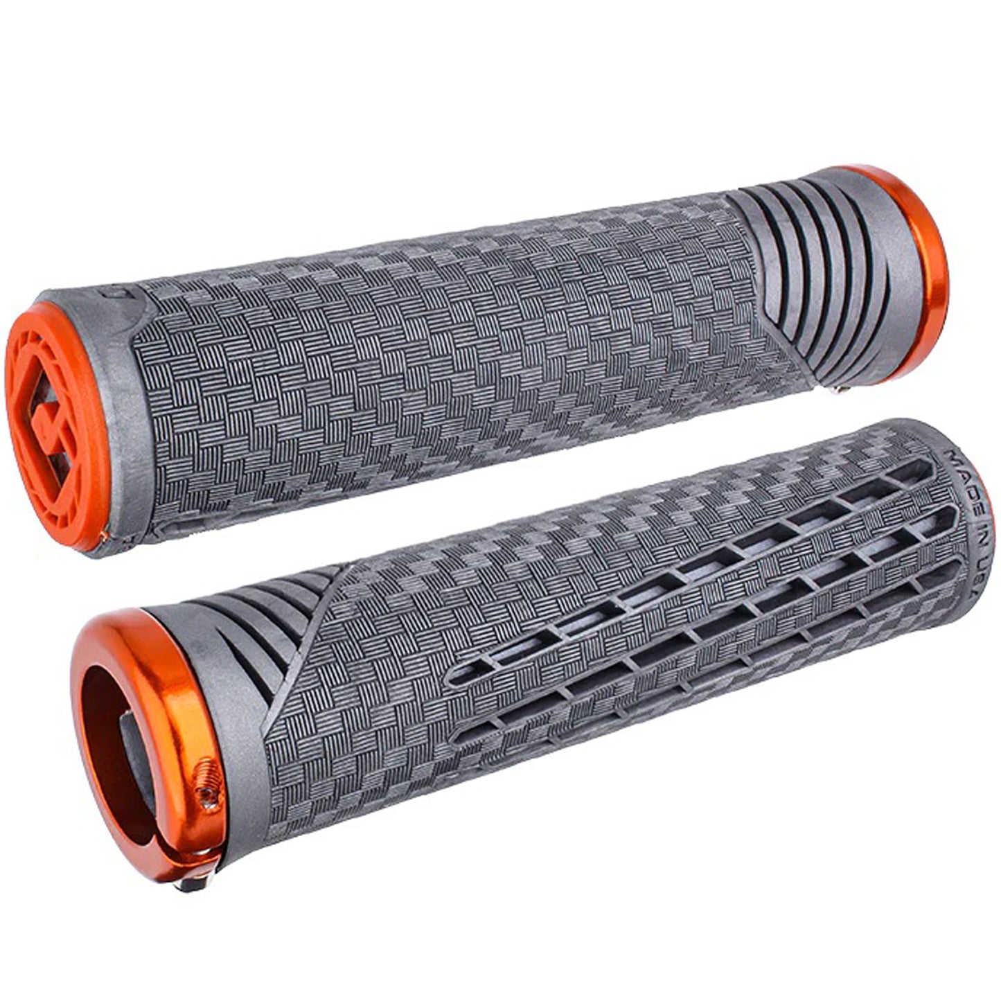 ODI CF V2.1 Grips - Gray/Orange Lock-On Grips ODI