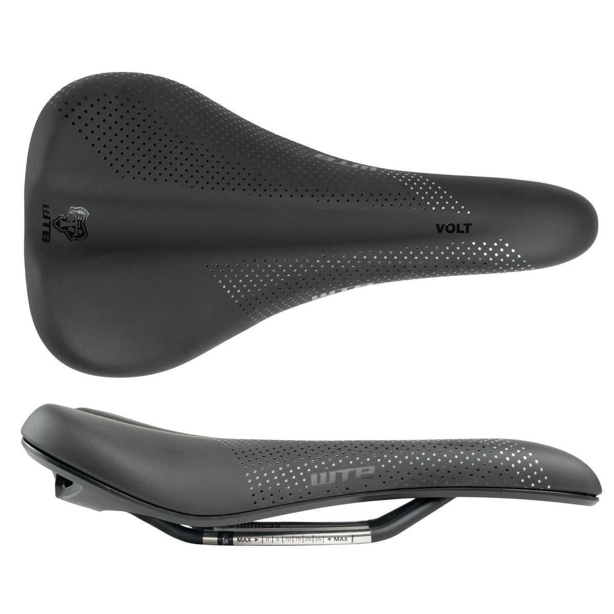 WTB Volt Fusion Form Saddle - Stainless Black Medium Saddles WTB