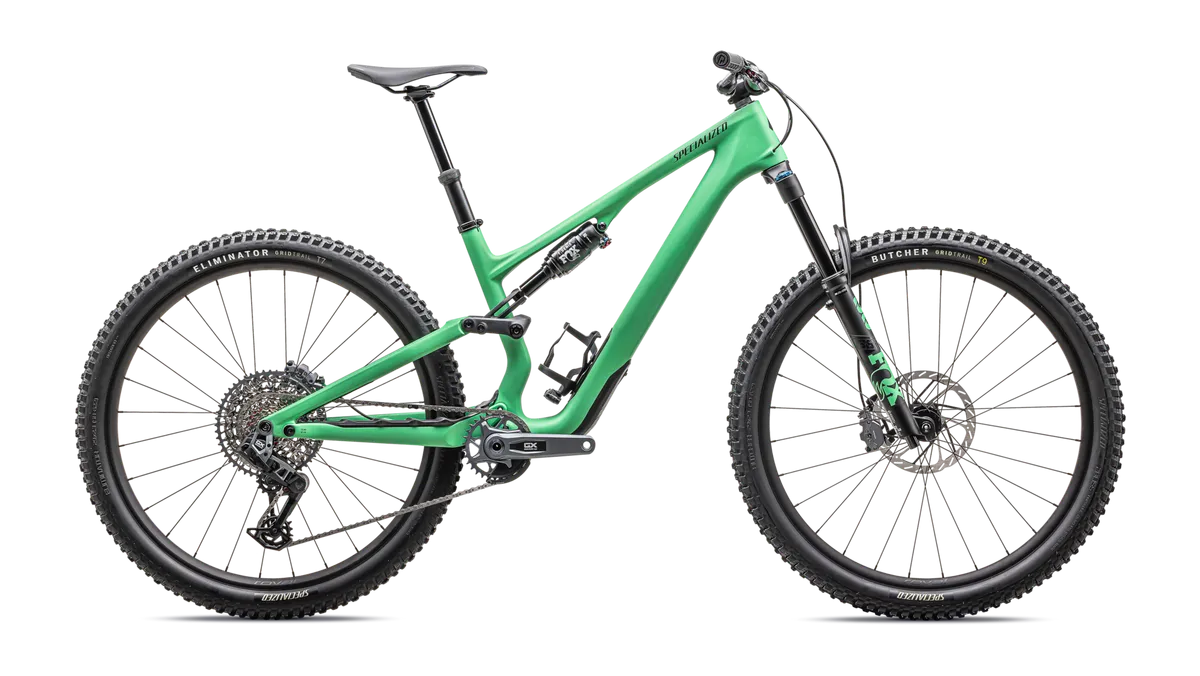 Stumpjumper 15 Expert - SRAM GX AXS, FOX Performance Elite - Satin Electric Green / Satin Forest Green / S1