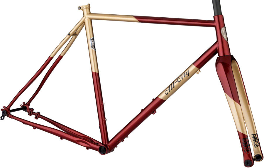All-City Cosmic Stallion Frameset - 700c Steel Currant and Cream 52cm
