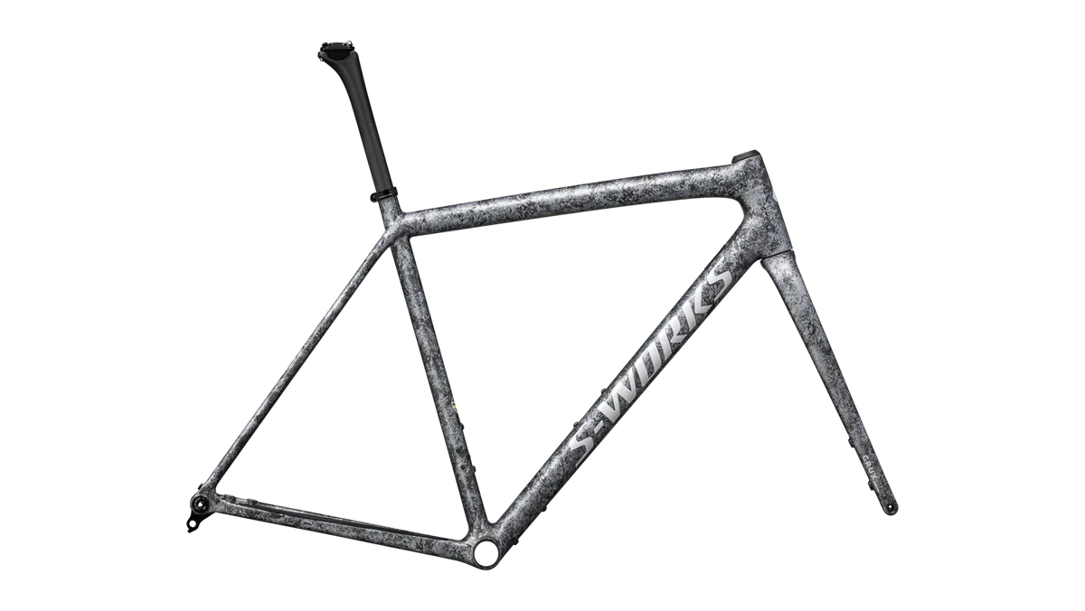 S-Works Crux Frameset - FACT 12R Carbon - Satin Carbon / Multi-Color Blurred Impasto / Gloss White Metallic Silver / 49