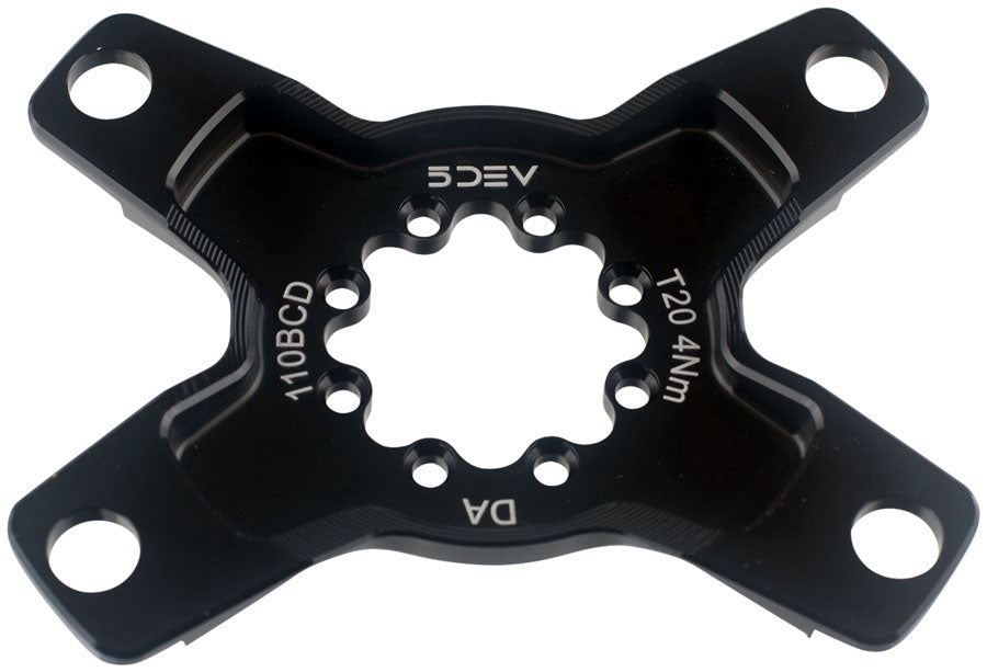 5DEV RGXC Crank Spider - 8-Bolt Asymmetric 110 BCD Aluminum For use Dura-Ace 12-Speed Chainrings BLK
