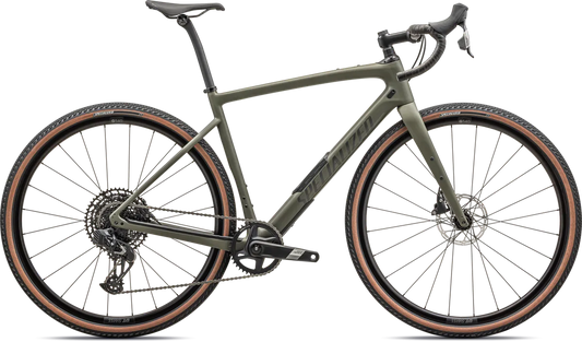 Diverge Comp Carbon - SRAM Apex eTAP AXS - Satin Oak Green / Smoke / 49