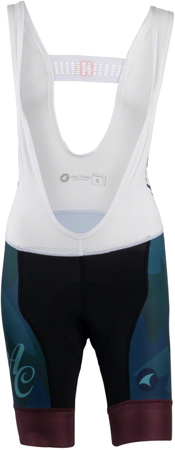 All-City Night Claw Women's Bib Short - BLK Dark Teal Spruce Green Mulberry Small