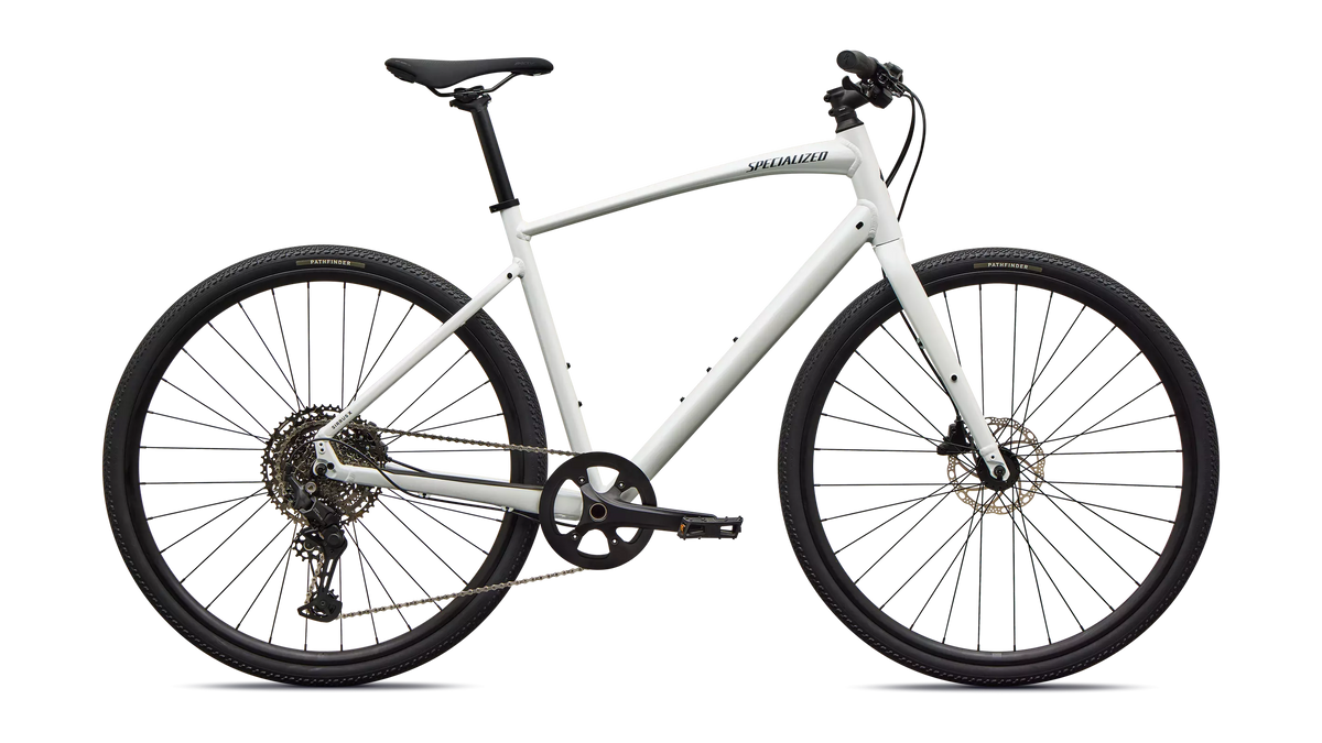 2026 Specialized Sirrus X 3.0 Km Bike Gloss Metallic White Silver / Metallic Deep Marine Frost Reflective M [b2bsync]