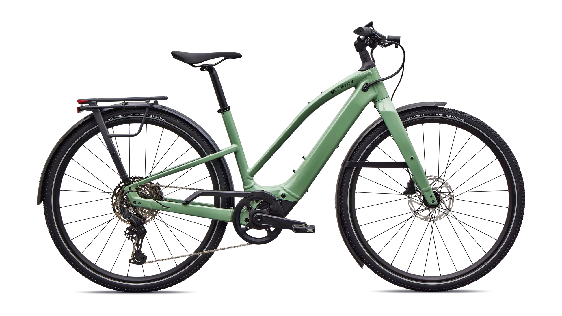 2026 Specialized Vado Sl 4.0 Step Through Eq 2 Bike Gloss Pistachio / Oak Green Metallic Frost Reflective M [b2bsync]