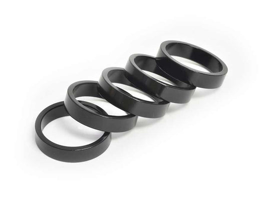 Wheels Manufacturing Aluminum Headset Spacer - 1-1/8" 7.5mm Black 5-pack