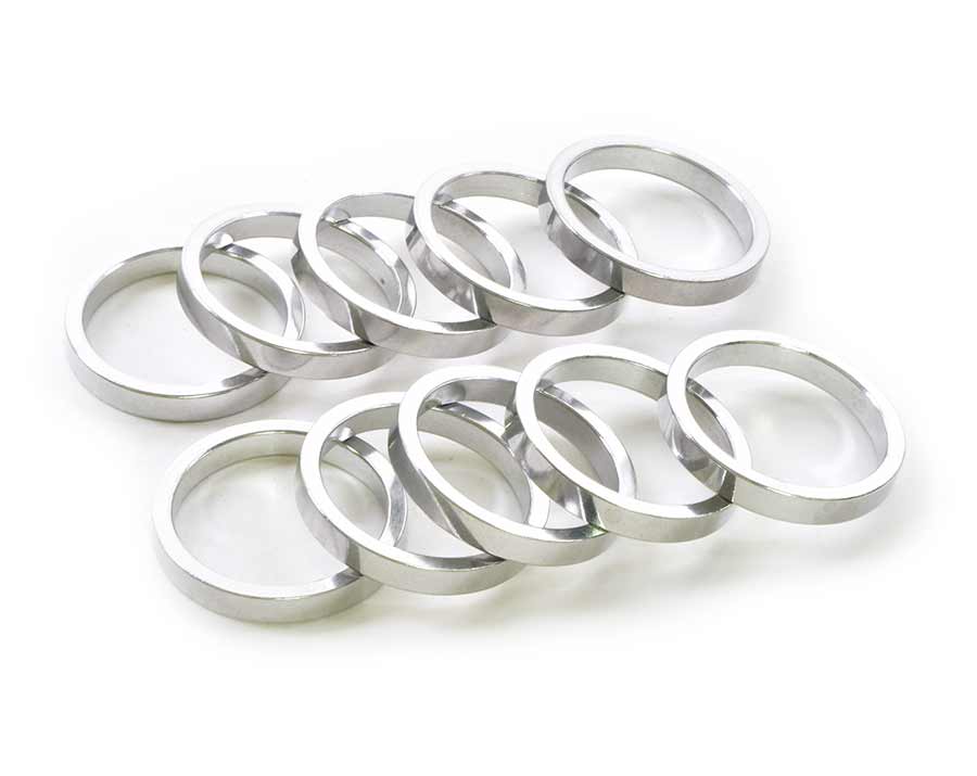 Wheels Manufacturing Aluminum Headset Spacer - 1-1/8" 5mm Silver 5-pack