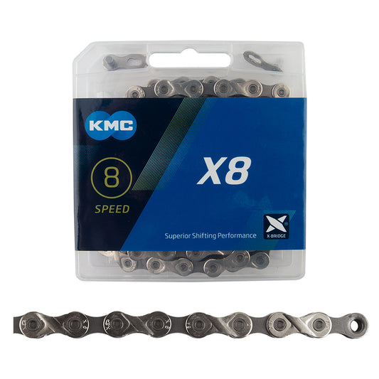 KMC X8 Chain - 8-Speed 116 Links Silver/Gray